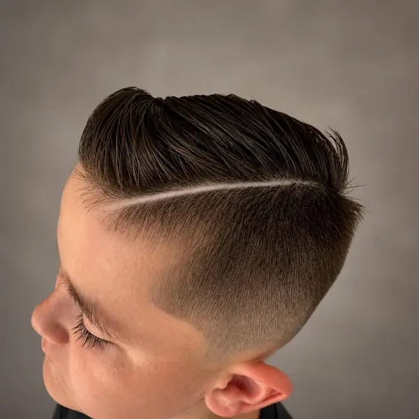Client with a hard part and side-swept top